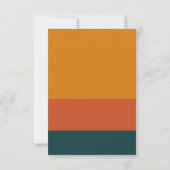 オレンジ ペコック モダン レトロ 3.5x5 招待状 (裏面)