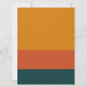 オレンジ ペコック モダン レトロ 6.5x8.75 招待状 (裏面)