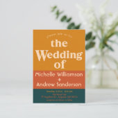 オレンジ ペコック モダン レトロ A6 招待状 (スタンド正面)