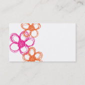 オレンジ&ホットピンクワイルドフラワーウェディングプランナー 名刺 (裏面)