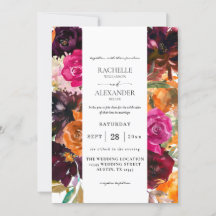 オレンジ、ホットピンク&パープル秋結婚フローラ