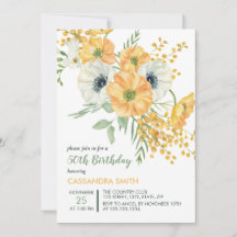 オレンジ&ホワイトアネモン春フローラ誕生日