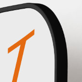 オレンジ&ホワイトカレッジモノグラムピックボールパドル ピックルボールラケット (左詳細)