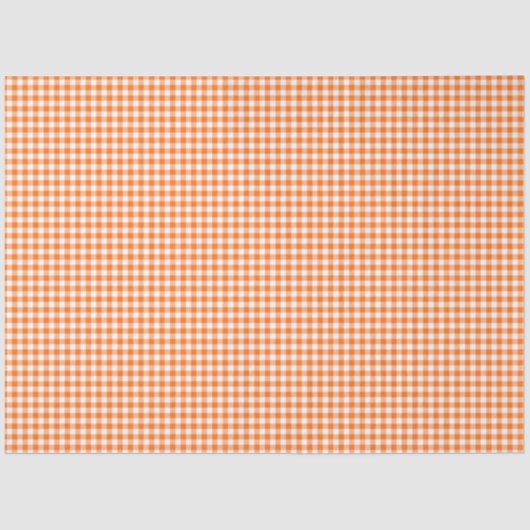 オレンジ&ホワイトギンガムパターンティッシュペーパー 薄葉紙 (正面)