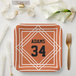 オレンジ&ホワイトスポーツテーマ紙プレート ペーパープレート