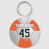 オレンジ&ホワイトチームのサッカーボール キーホルダー (裏面)