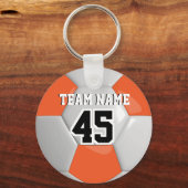 オレンジ&ホワイトチームのサッカーボール キーホルダー (裏面)