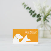 オレンジ&ホワイトドッグシルエットドッグウォーカー 名刺 (スタンド正面)