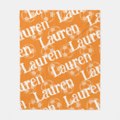 オレンジ&ホワイトノベルティサッカーフリースブランケット フリースブランケット (正面)