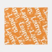 オレンジ&ホワイトノベルティサッカーフリースブランケット フリースブランケット (正面(横))