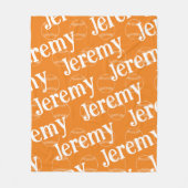 オレンジ&ホワイトノベルティ野球フリースブランケット フリースブランケット (正面)