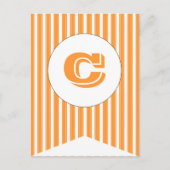 オレンジ |ホワイトパーティーフラグバンティングバナーポストカード ポストカード (正面)