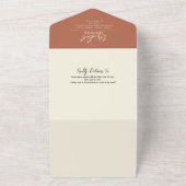 オレンジ&ホワイトフローラブライダルシャワー&レシピ オールインワン招待状 (外側)