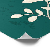 オレンジ – ホワイトフローラ:ヴィンテージシームレスイラストレーション ポスター (角)