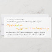 オレンジ&ホワイトペイズリーレース結婚式招待状 招待状 (裏面)