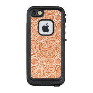 オレンジ&ホワイトヴィンテージペイズリー LifeProof FRÄ’ iPhone SE/5/5sケース