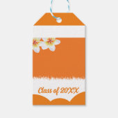 オレンジ&ホワイト文字&フォトグラードパーティー好意ラベル ギフトタグ (正面)