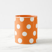 オレンジ&ホワイト水玉模様マグ ツートーンマグカップ (中央)