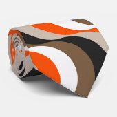オレンジ、ホワイト、ブラウン、レトロ50年代抽象芸術アート4 ネクタイ (ロール)
