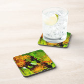 オレンジ・ホークウィード・ブラッズ・抽象芸術印象派 コースター (右側)