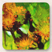 オレンジ・ホークウィード・ブラッズ・抽象芸術印象派 コースター (正面)