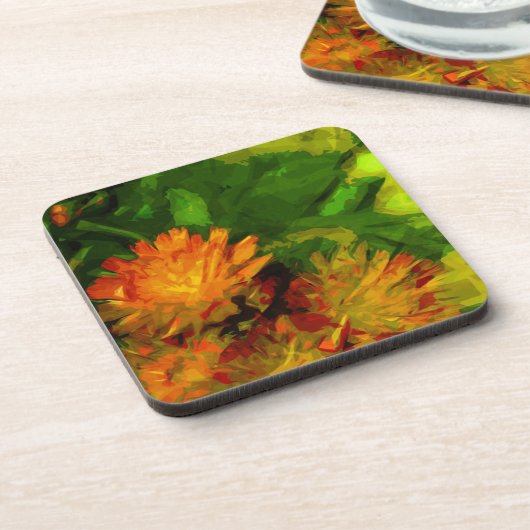オレンジ・ホークウィード・ブラッズ・抽象芸術印象派 コースター (左側)