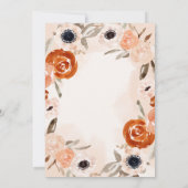 オレンジ・ボホ |水彩赤面のベビーシャワー 招待状 (裏面)