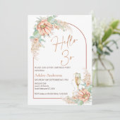 オレンジ ボーホー サボテン 30歳の誕生日パーティー招待状 招待状 (スタンド正面)