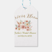 オレンジ ボーホー ラブ イン ブルーム ブライダル シャワー 名前 レトロ ギフトタグ (正面)