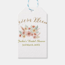 オレンジ ボーホー ラブ イン ブルーム ブライダル シャワー 名前 レトロ ギフトタグ