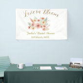 オレンジ ボーホー ラブ イン ブルーム ブライダル シャワー 名前 レトロ 横断幕 (トレードショー)