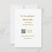 オレンジ ボーホー 保存日付 QRコード ウェブサイト名を追加 フォト セーブザデート (裏面)