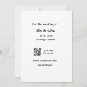 オレンジ ボーホー 保存日付 QRコード ウェブサイト名を追加 フォト セーブザデート (裏面)