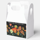 オレンジ ポピー フラワーのウェディング ケーキ ファボリ ボックス (オープン)