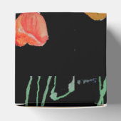 オレンジ ポピー フラワーのウェディング ケーキ ファボリ ボックス (上部)