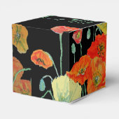 オレンジ ポピー フラワーのウェディング ケーキ ファボリ ボックス (裏面サイド)