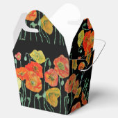 オレンジ ポピー フラワーのウェディング ケーキ ファボリ ボックス (オープン)