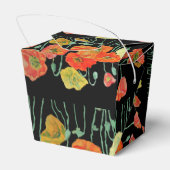 オレンジ ポピー フラワーのウェディング ケーキ ファボリ ボックス (裏面サイド)