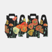 オレンジ ポピー フラワーのウェディング ケーキ ファボリ ボックス (折り畳みなし)