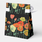 オレンジ ポピー フラワーのウェディング ケーキ ファボリ ボックス (裏面サイド)