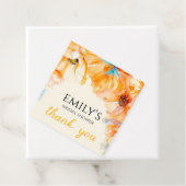 オレンジ ポピー ブルームのブライズシャワー、ありがとうございました フェイバータグ (インサイチュ)