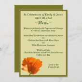 オレンジ ポピー メニューカード メニュー (正面/裏面)