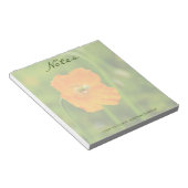 オレンジ ポピー リアル ネイチャー フラワー フォト カスタム ネーム ノートパッド (アングル)