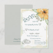 オレンジ ポピー 水彩 フラワーズ 出欠カード (正面/裏面)