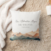 オレンジ・マウンテン　代替の結婚式のゲストブック クッション (ブランケット)