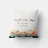 オレンジ・マウンテン　代替の結婚式のゲストブック クッション (裏面)