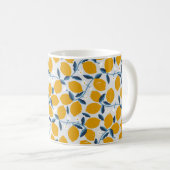 オレンジ、ミカン：ヴィンテージフローラルパターン。 コーヒーマグカップ (正面右)