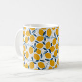 オレンジ、ミカン：ヴィンテージフローラルパターン。 コーヒーマグカップ (正面左)