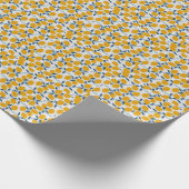 オレンジ、ミカン:ヴィンテージフローラルパターン。 ラッピングペーパー (角)