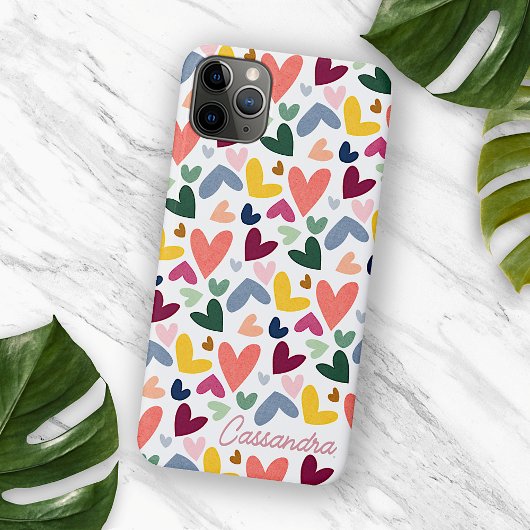 オレンジ ミント グリーン ピンク ブルーハート柄 Case-Mate iPhoneケース